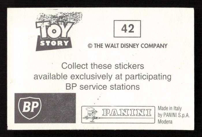 1995 Panini Disney's Toy Story Sticker 42
