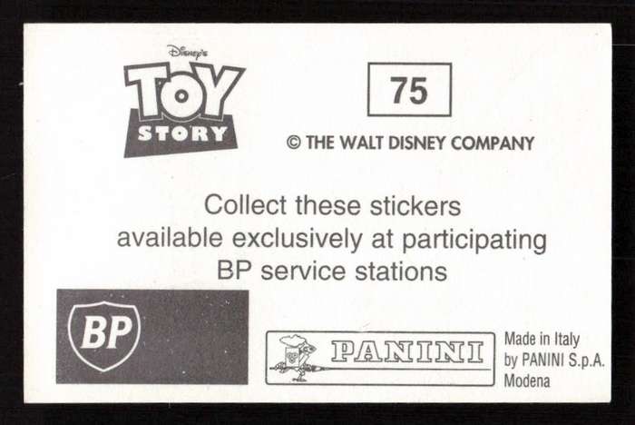 1995 Panini Disney's Toy Story Sticker 75