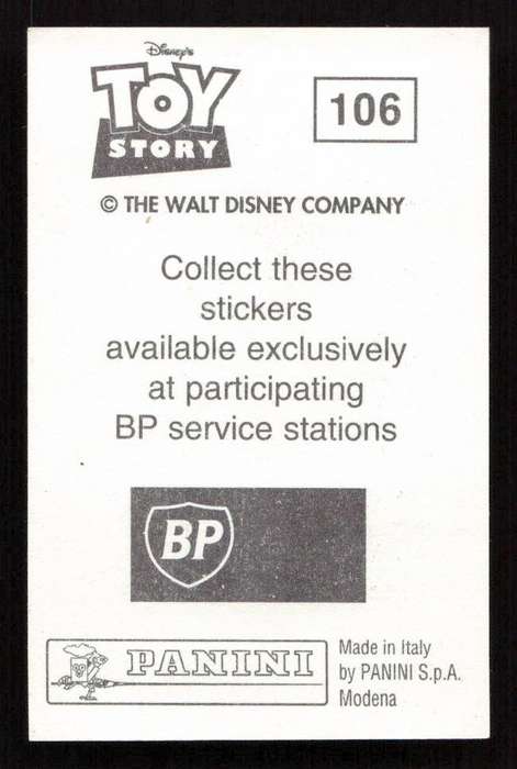 1995 Panini Disney's Toy Story Sticker 106