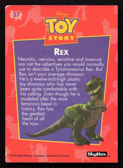1995 SkyBox Disney's Toy Story 37 Rex