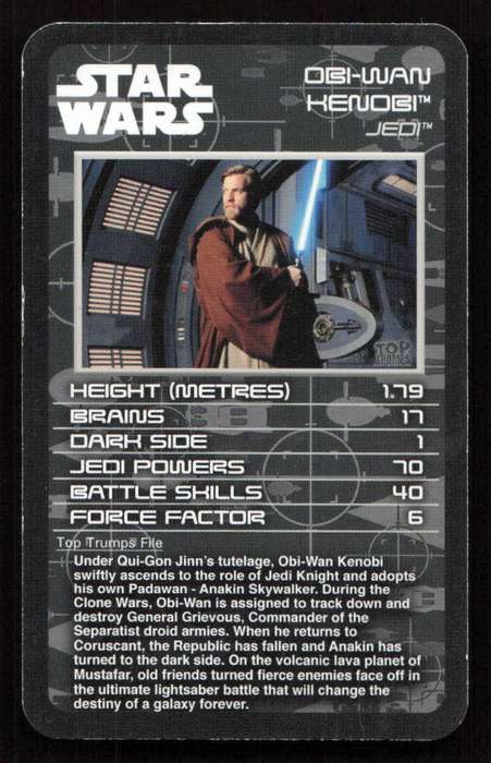 Top Trumps Star Wars Episodes I-III Obi-Wan Kenobi