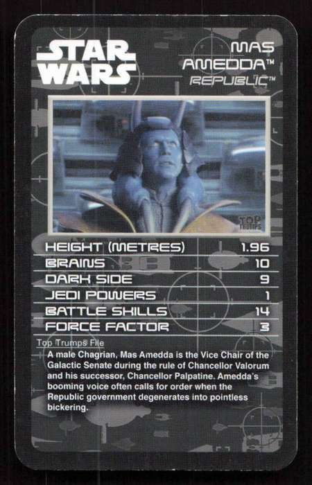 Top Trumps Star Wars Episodes I-III Mas Amedda