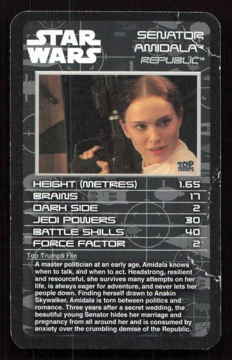 Top Trumps Star Wars Episodes I-III Senator Amidala