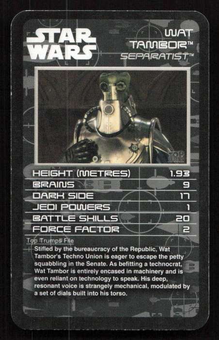Top Trumps Star Wars Episodes I-III Wat Tambor
