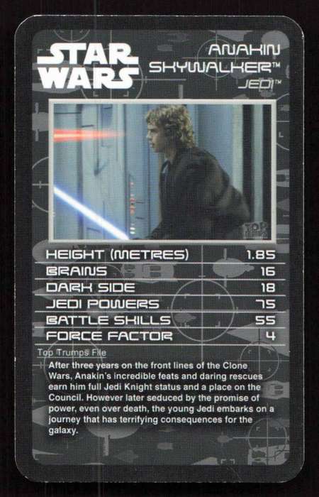Top Trumps Star Wars Episodes I-III Anakin Skywalker