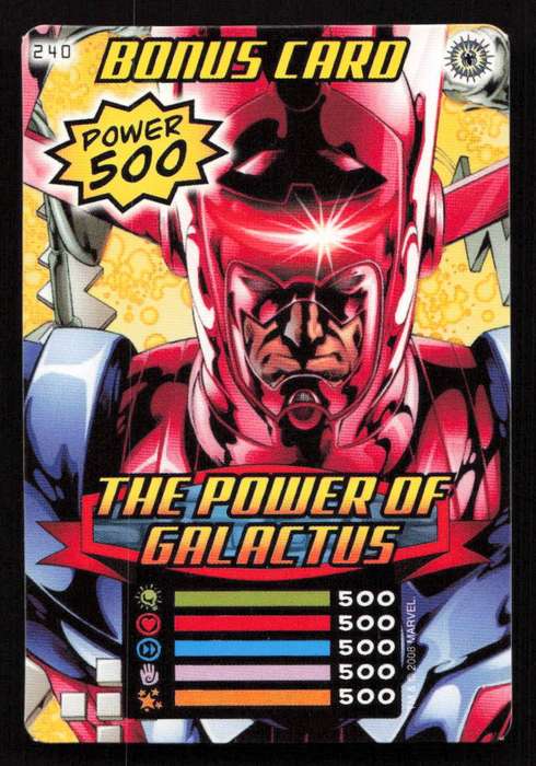 2008 Marvel Spider-Man Heroes & Villains - 240 Bonus Card - The Power Of Galactus