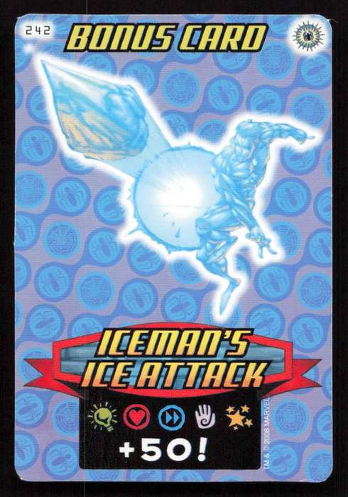2008 Marvel Spider-Man Heroes & Villains - 242 Bonus Card - Iceman's Ice Attack
