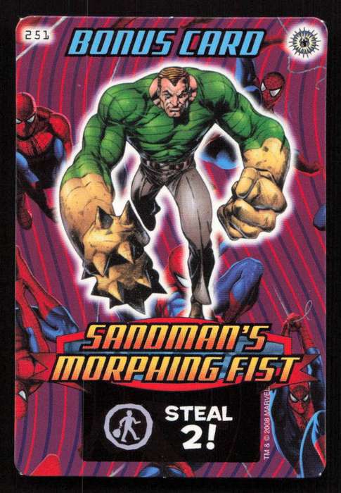 2008 Marvel Spider-Man Heroes & Villains - 251 Bonus Card - Sandman's Morphing Fist
