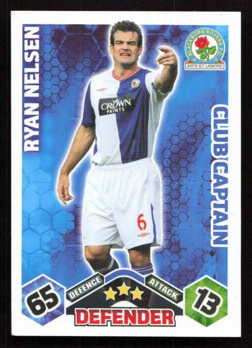 Topps Match Attax PL 2009/2010 - Blackburn Rovers - Ryan Nelsen Club Captain