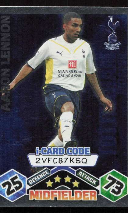 Topps Match Attax PL 2009/2010 - Tottenham Hotspur - Aaron Lennon