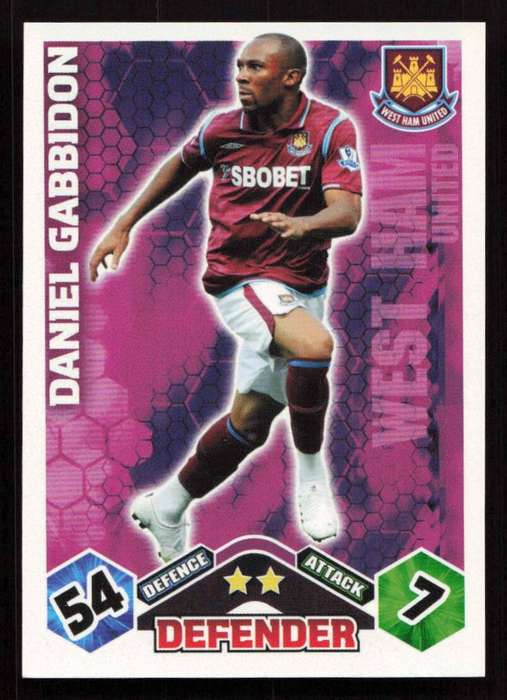Topps Match Attax PL 2009/2010 - West Ham United - Daniel Gabbidon