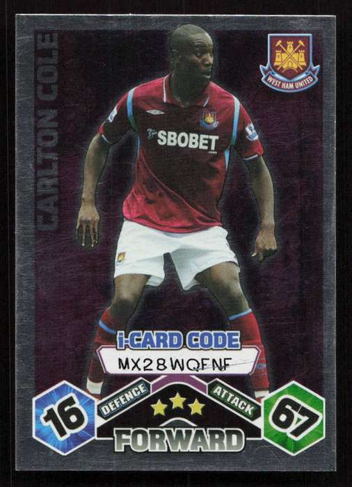 Topps Match Attax PL 2009/2010 - West Ham United - Carlton Cole
