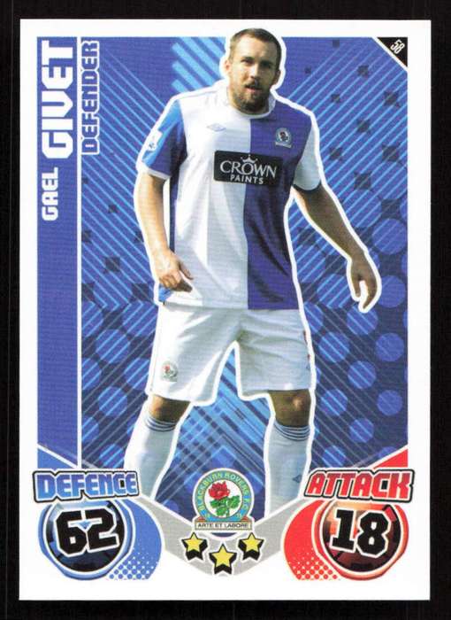 Topps Match Attax PL 2010/2011 - Blackburn Rovers - Gael Givet