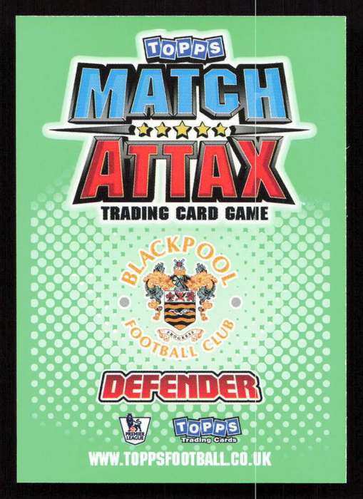 Topps Match Attax PL 2010/2011 - Blackpool - Craig Cathcart