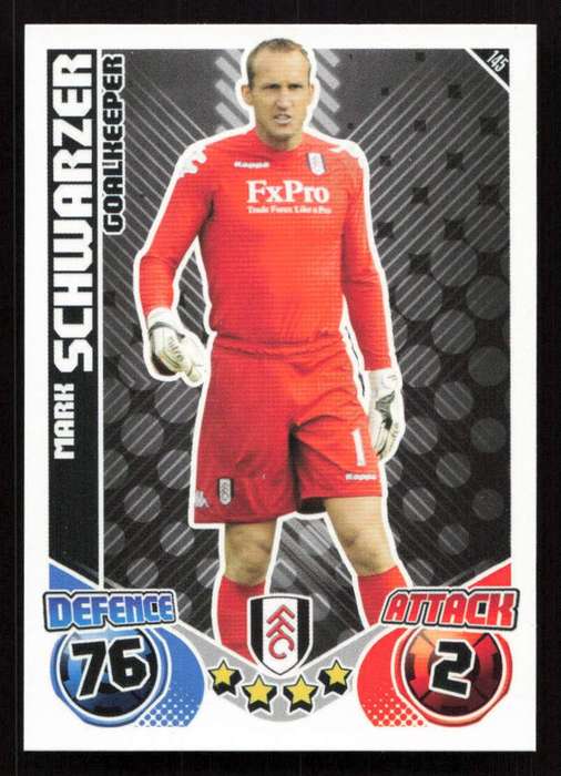 Topps Match Attax PL 2010/2011 - Fulham - Mark Schwarzer