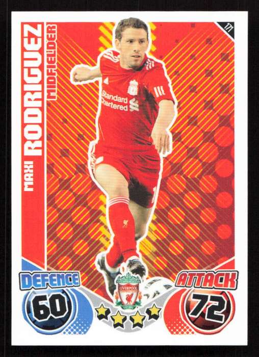 Topps Match Attax PL 2010/2011 - Liverpool - Maxi Rodriguez