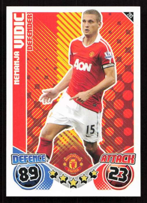 Topps Match Attax PL 2010/2011 - Manchester United - Nemanja Vidic