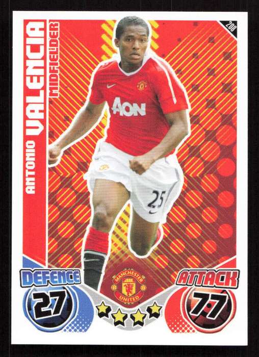Topps Match Attax PL 2010/2011 - Manchester United - Antonio Valencia