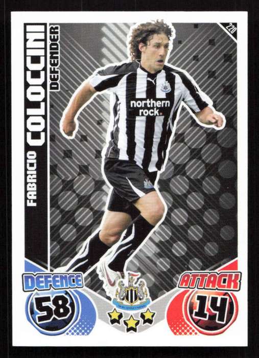 Topps Match Attax PL 2010/2011 - Newcastle United - Fabricio Coloccini