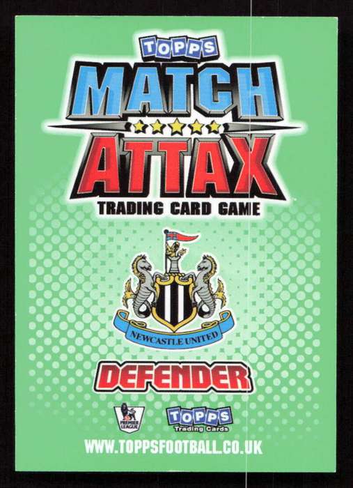 Topps Match Attax PL 2010/2011 - Newcastle United - Fabricio Coloccini