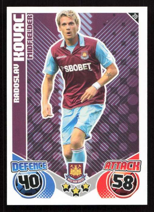 Topps Match Attax PL 2010/2011 - West Ham United - Radoslav Kovac