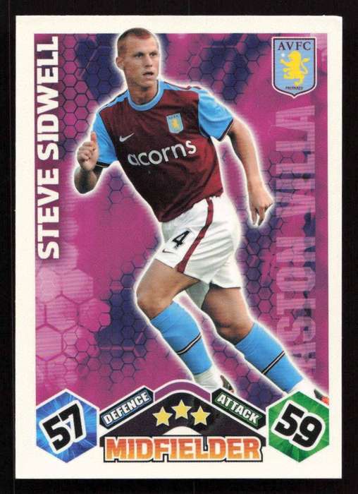 Topps Match Attax PL 2009/2010 Aston Villa - Steve Sidwell