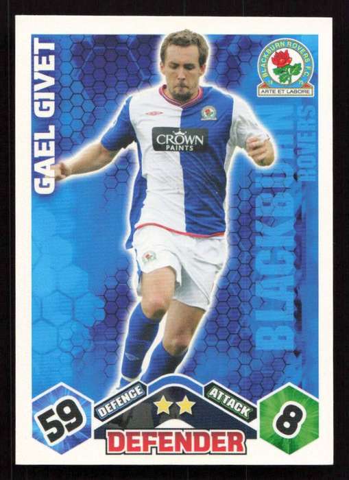 Topps Match Attax PL 2009/2010 Blackburn Rovers - Gael Givet