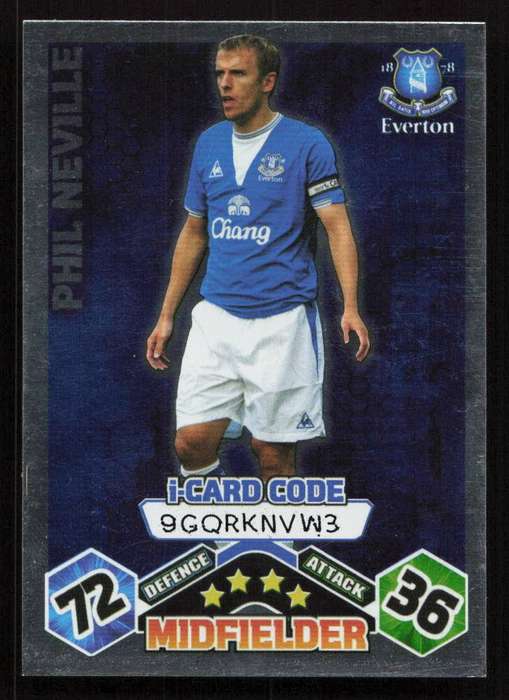 Topps Match Attax PL 2009/2010 Everton - Phil Neville
