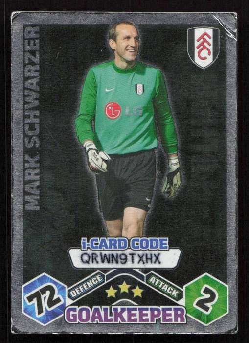 Topps Match Attax PL 2009/2010 Fulham - Mark Schwarzer