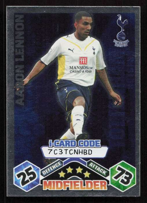 Topps Match Attax PL 2009/2010 Tottenham Hotspur - Aaron Lennon