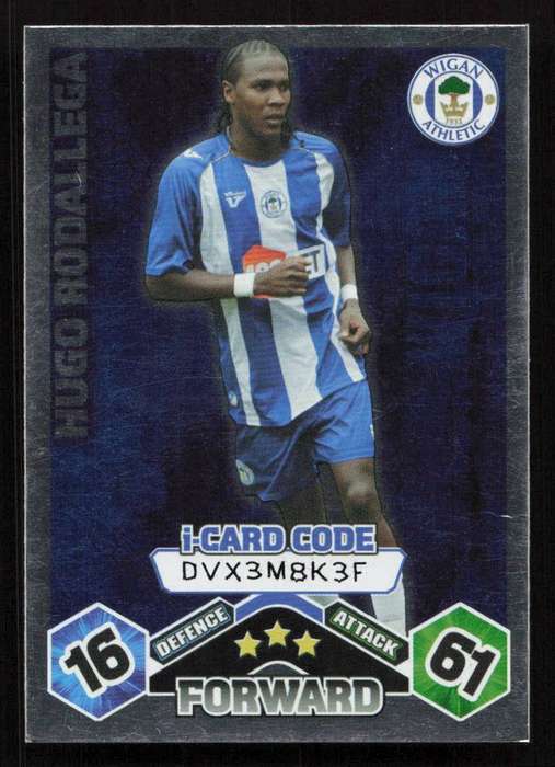 Topps Match Attax PL 2009/2010 Wigan Athletic - Hugo Rodallega