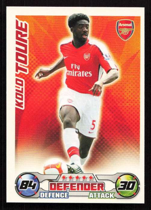 Topps Match Attax PL 2008/2009 Arsenal - Kolo Toure