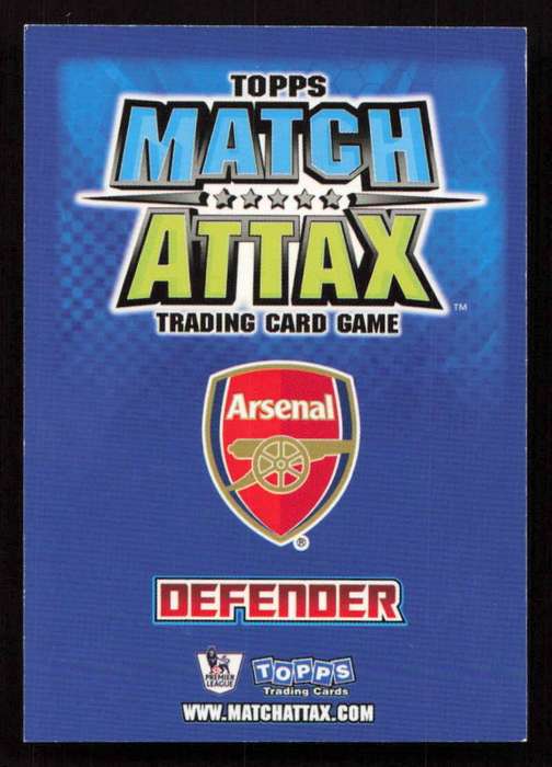 Topps Match Attax PL 2008/2009 Arsenal - William Gallas