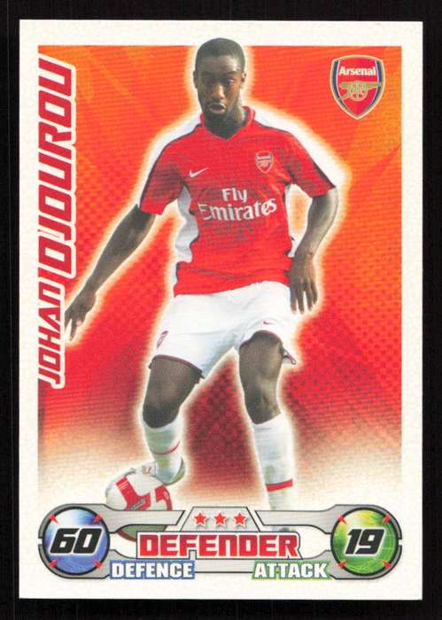 Topps Match Attax PL 2008/2009 Arsenal - Johan Djourou