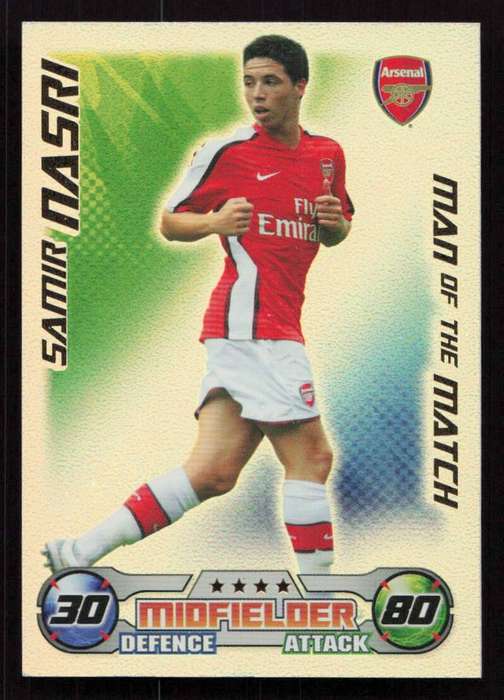 Topps Match Attax PL 2008/2009 Arsenal - Samir Nasri Man of the Match