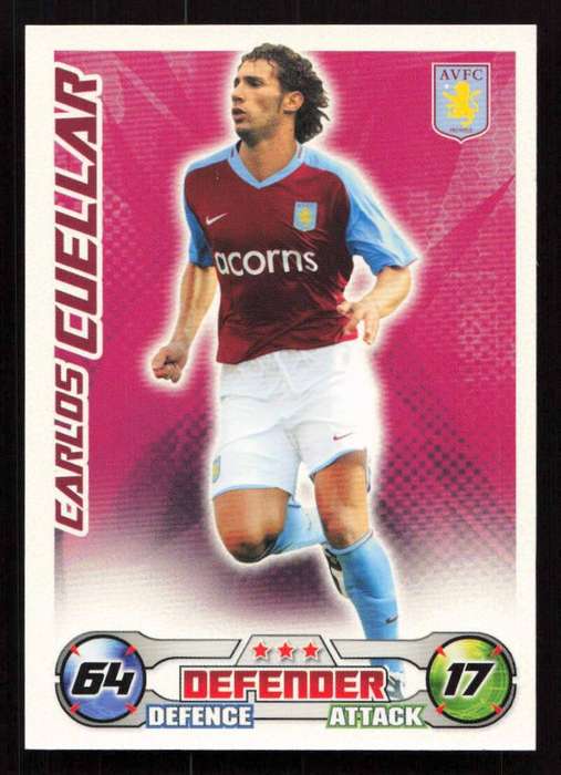 Topps Match Attax PL 2008/2009 Aston Villa - Carlos Cuellar