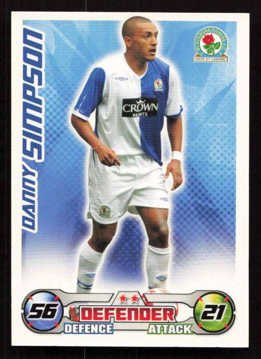 Topps Match Attax PL 2008/2009 Blackburn Rovers - Danny Simpson