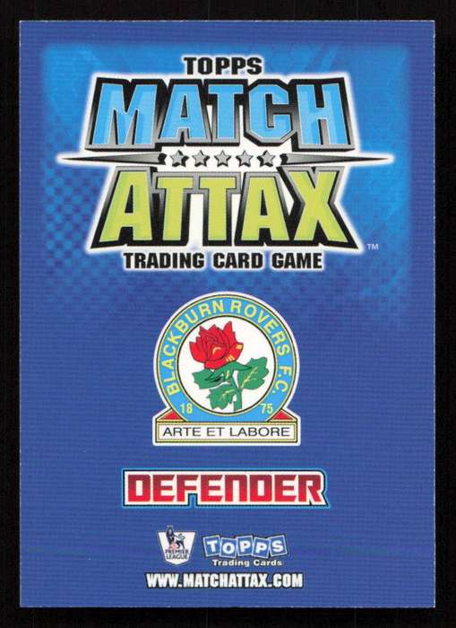 Topps Match Attax PL 2008/2009 Blackburn Rovers - Ryan Nelsen