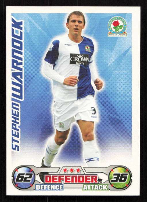 Topps Match Attax PL 2008/2009 Blackburn Rovers - Stephen Warnock
