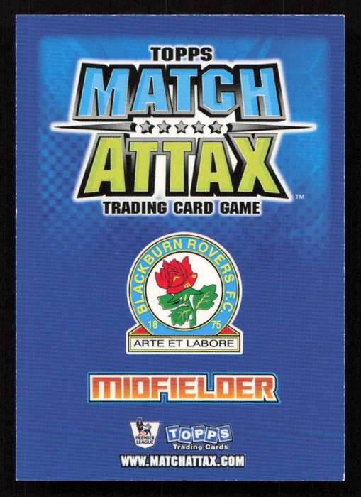 Topps Match Attax PL 2008/2009 Blackburn Rovers - David Dunn