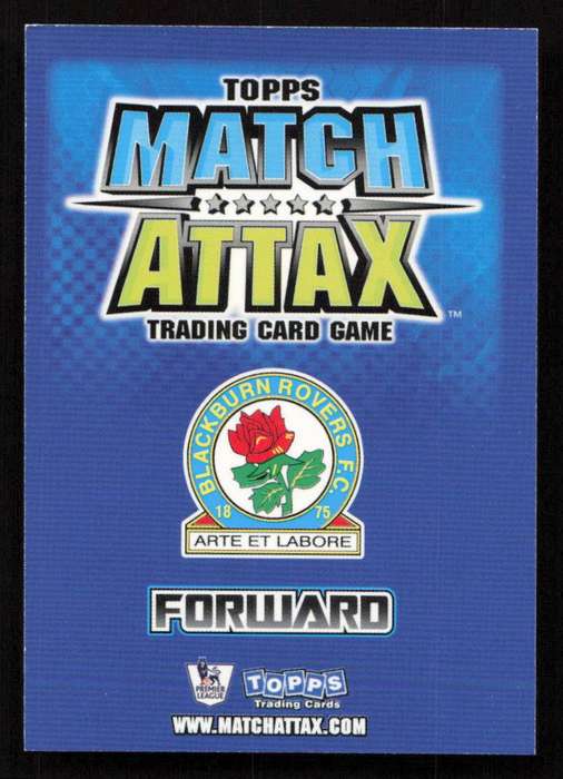 Topps Match Attax PL 2008/2009 Blackburn Rovers - Matt Derbyshire