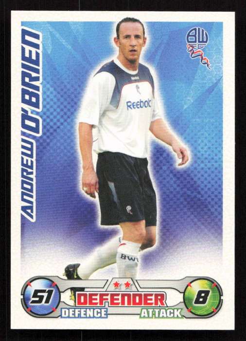 Topps Match Attax PL 2008/2009 Bolton Wanderers - Andrew O'Brien