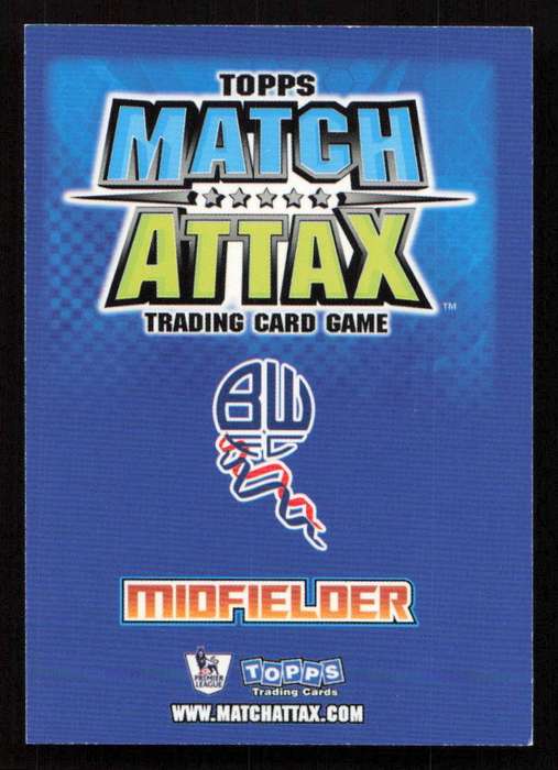 Topps Match Attax PL 2008/2009 Bolton Wanderers - Matthew Taylor