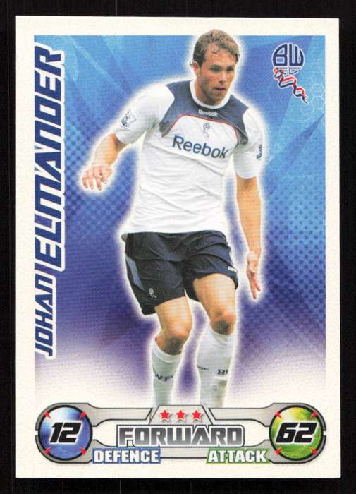 Topps Match Attax PL 2008/2009 Bolton Wanderers - Johan Elmander