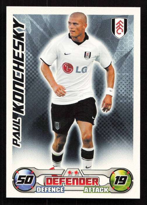 Topps Match Attax PL 2008/2009 Fulham - Paul Konchesky