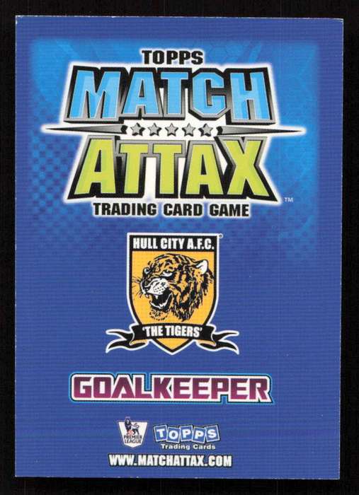 Topps Match Attax PL 2008/2009 Hull City - Boaz Myhill