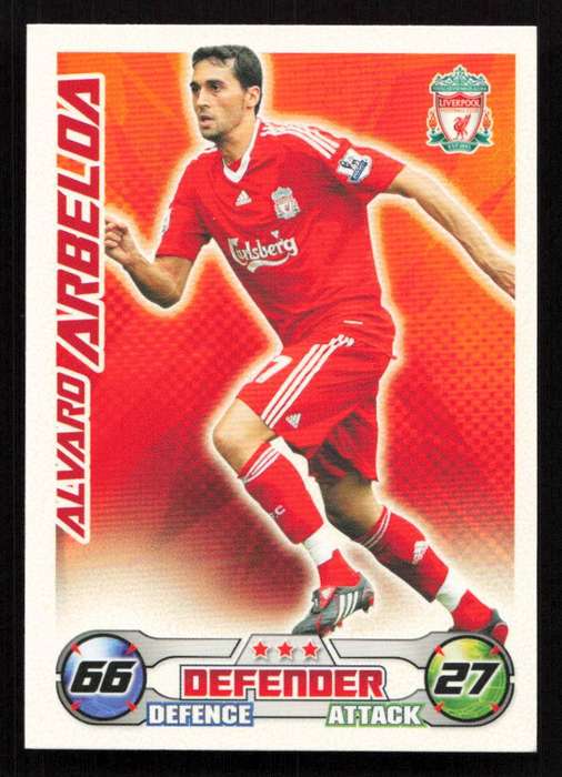 Topps Match Attax PL 2008/2009 Liverpool FC - Alvaro Arbeloa