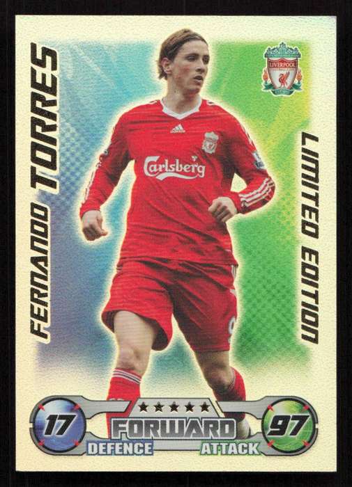 Topps Match Attax PL 2008/2009 Liverpool FC - Fernando Torres Limited Edition