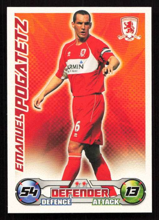 Topps Match Attax PL 2008/2009 Middlesbrough - Emanuel Pogatetz