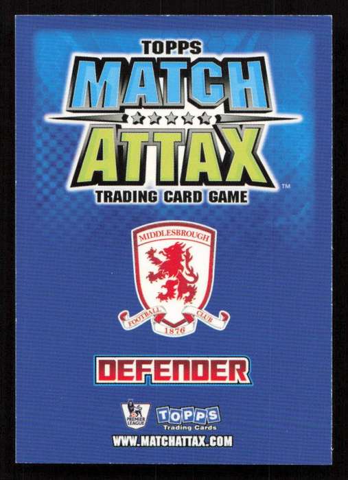 Topps Match Attax PL 2008/2009 Middlesbrough - Emanuel Pogatetz
